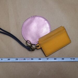 Fossil Pink and Yellow Key Card Holder